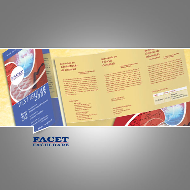 Promocionais - Folder FACET Vestibular 2008